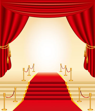 Red Carpet Golden Palace Backdrop For Wedding IBD-19430